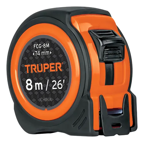 [12774] Wincha compacta contra impactos 8 m cinta 25 mm, Truper