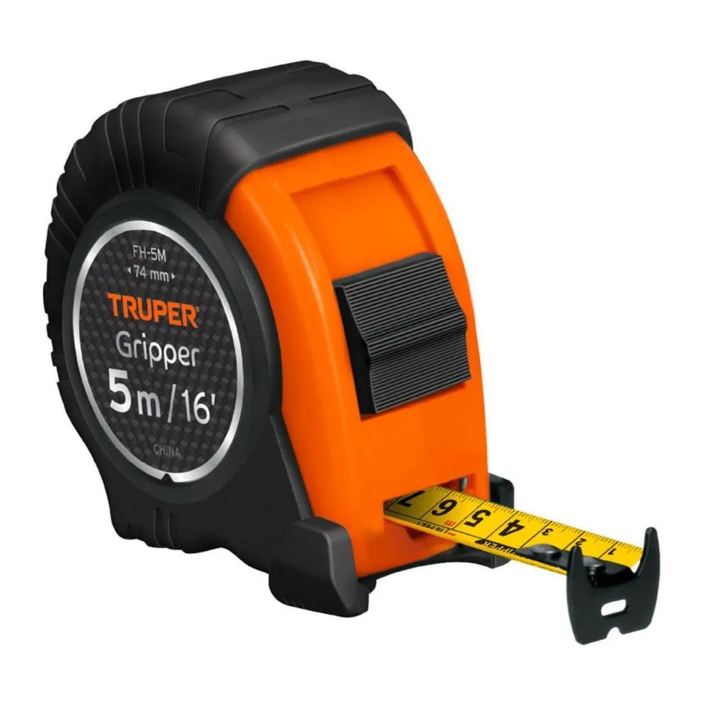 [14578] Wincha Gripper contra impactos 5 m cinta 19 mm, Truper