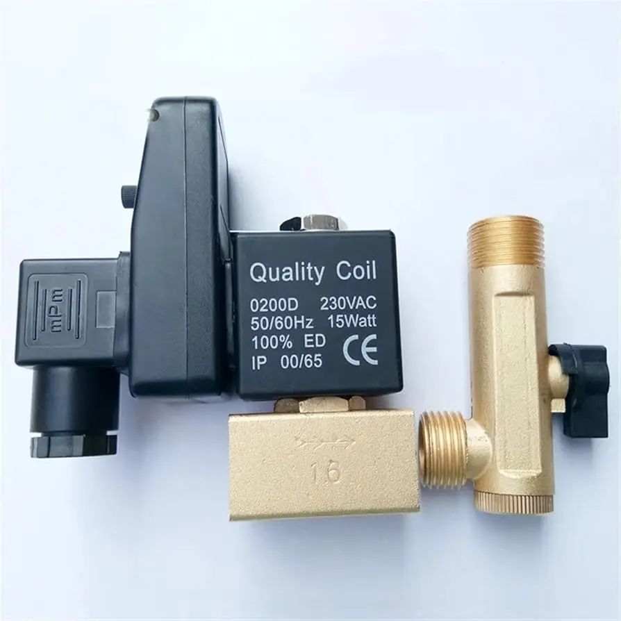 Válvula de drenaje eléctrica de 1/2 pulgada de latón con temporizador para agua 220V 110 V 24 V 16 bar
