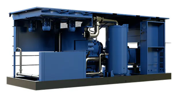 Two Stage Air Compressor , 355kW, 8bar, 77.3m³/min - 2730cfm, 440V, IP55 motor, OSD - Hitachi