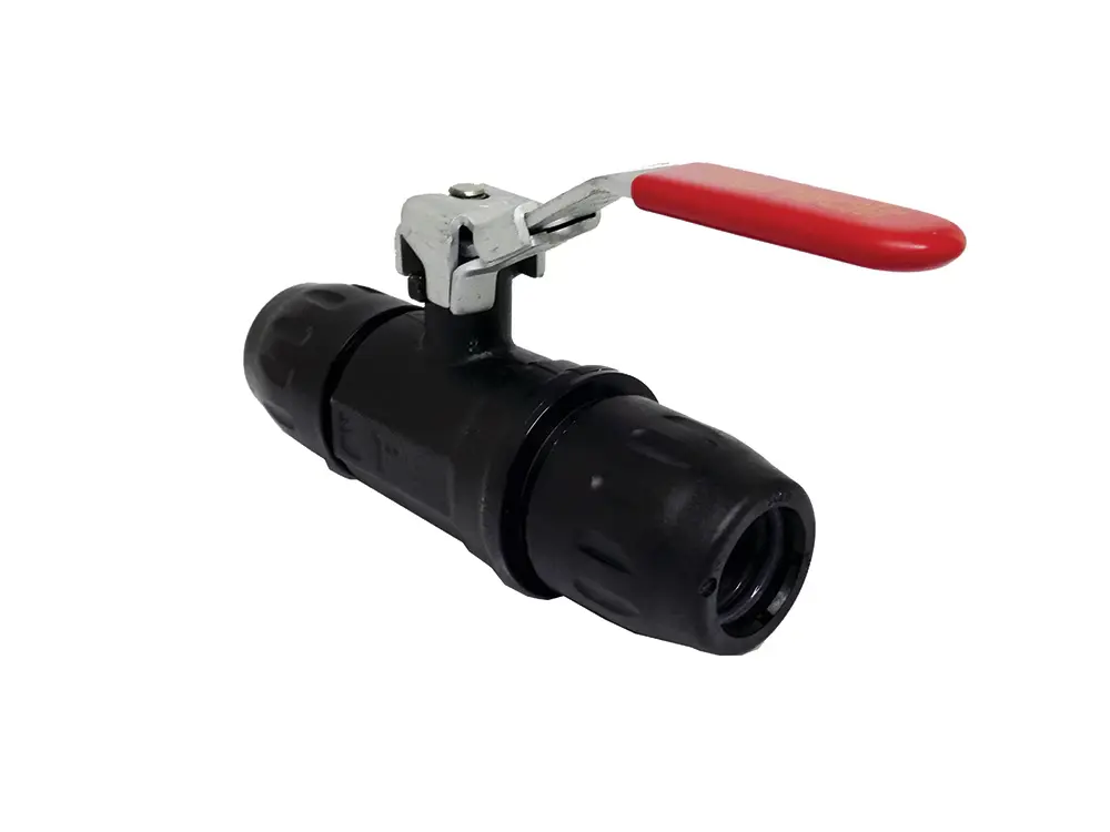 Válvula de bola hembra doble bloqueable para tubería de aluminio Transair