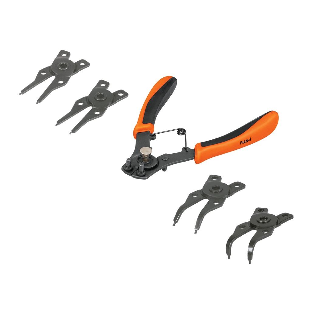 Alicate para anillos de retencion 6" - 4 cabezas intercambiables, Truper