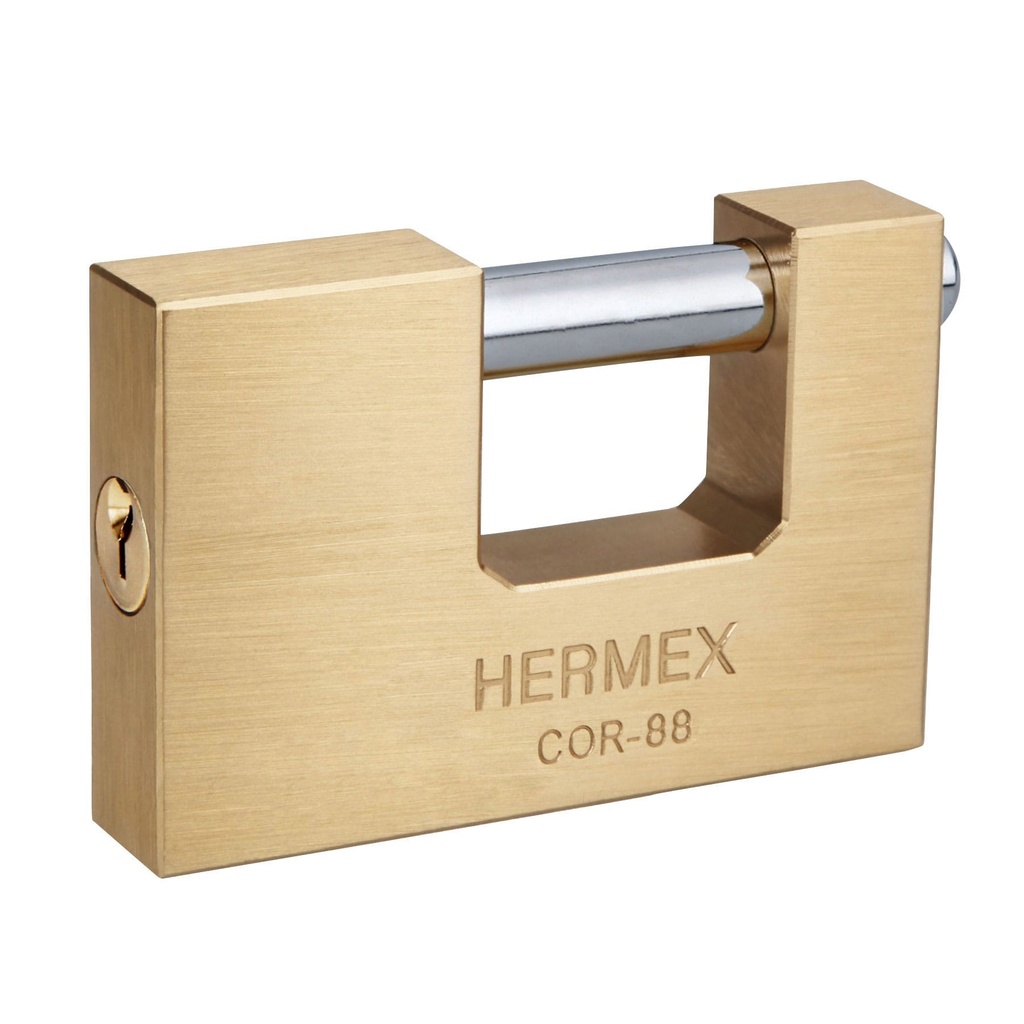 Candado antipalanca, 88mm, cuerpo de latón llave tradicional, Hermex