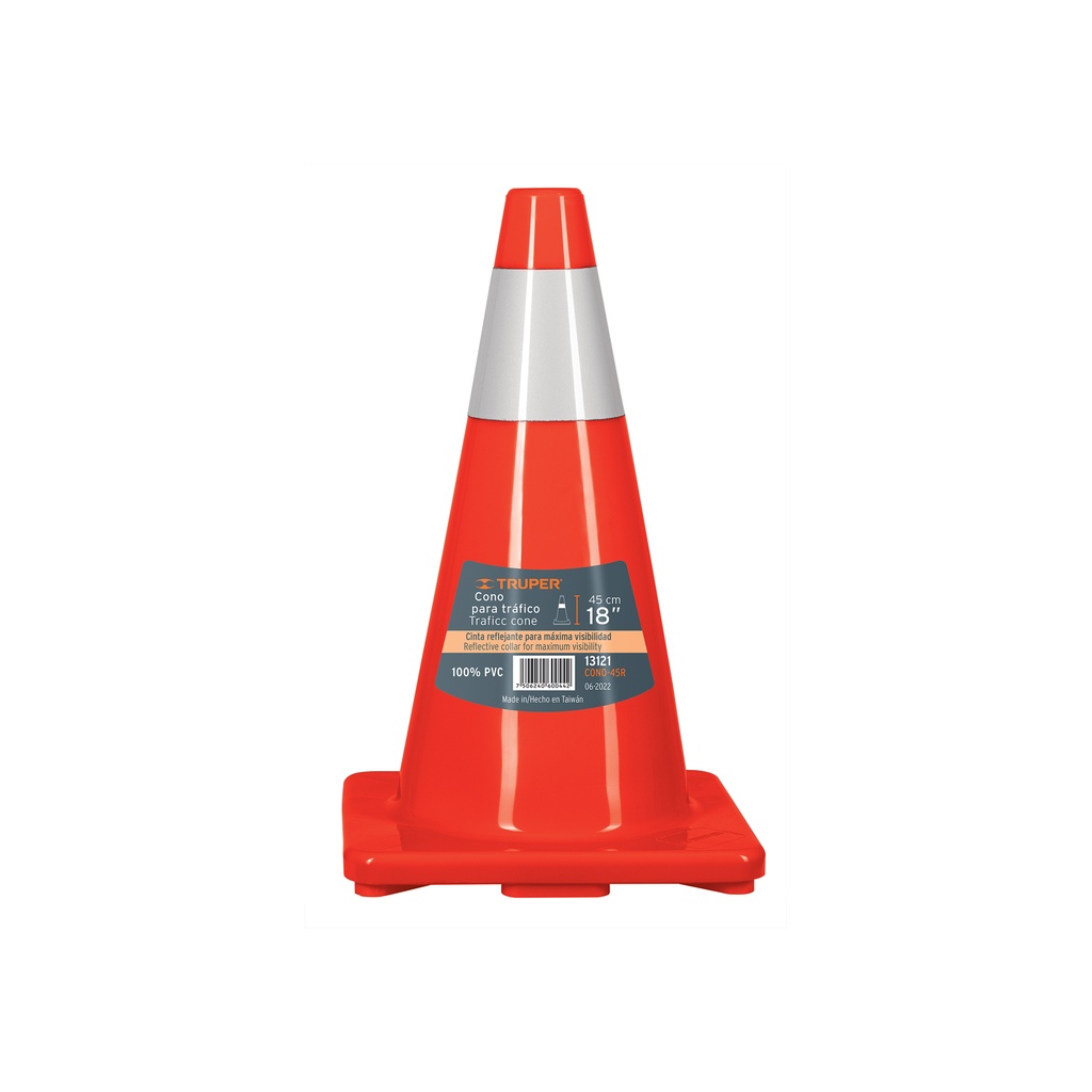 Conos de precaucion de PVC  con reflectivos 45cm, Truper