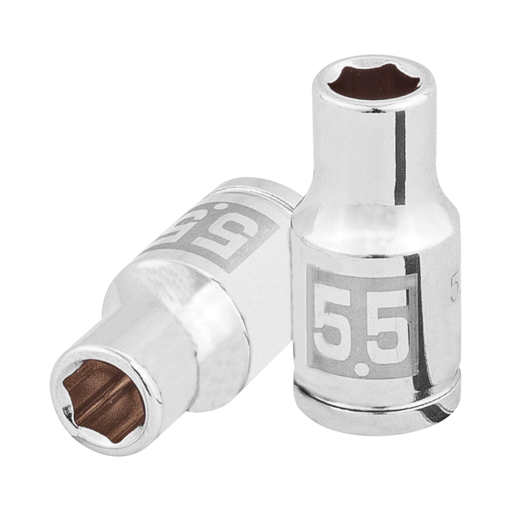 Dado de 6 puntas, cuadro 1/4" de 5.5mm, Truper