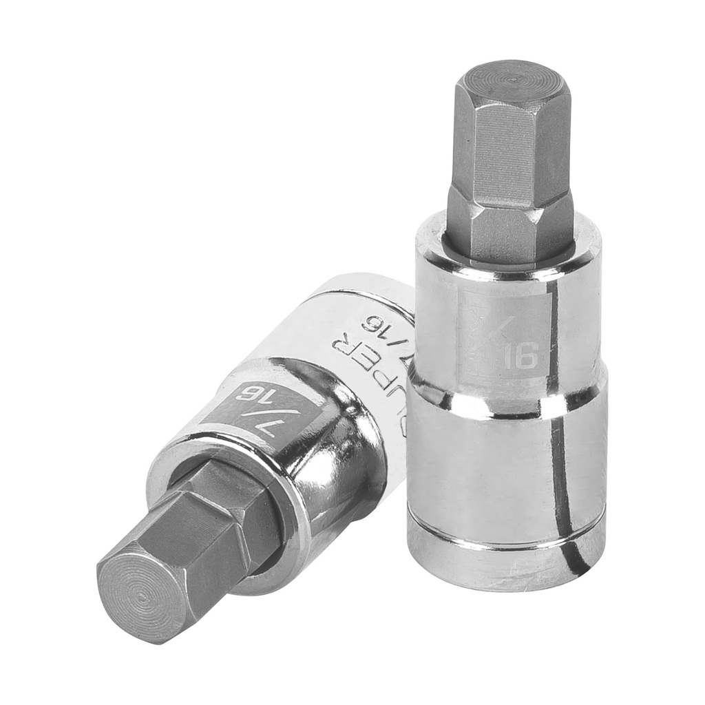 Dados de punta hexagonal E 1/2" x 7/16", Truper