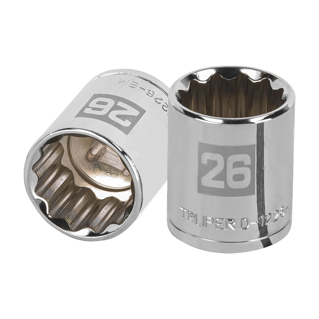 Dados poligonales E 1/2" - 26 mm, Truper