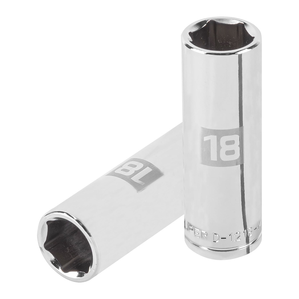 Dados tubulares hexagonales E 1/2" - 18 mm, Truper