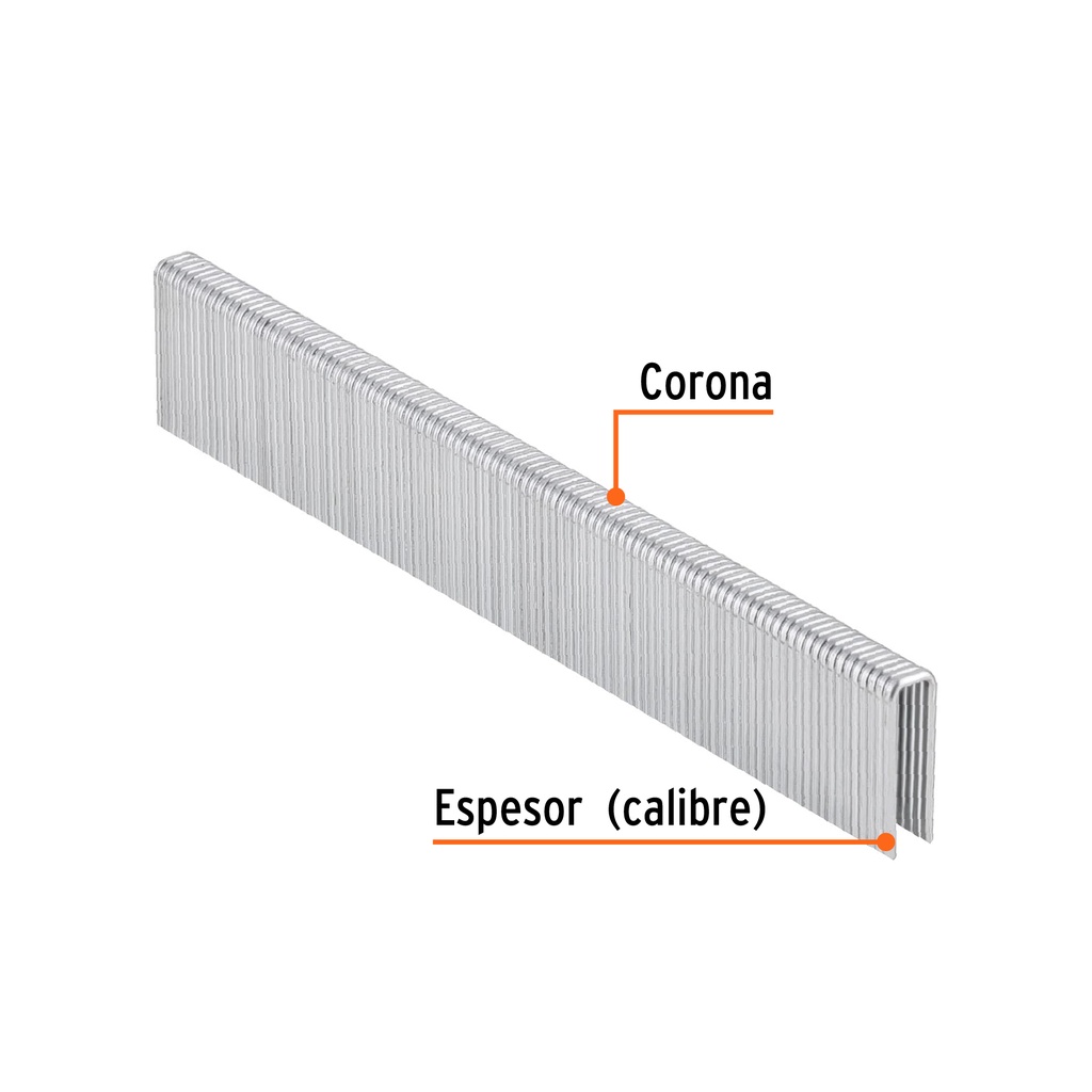 Caja con 5000 grapas corona 1/4" calibre 18, 19mm p/ENNE-120, Truper