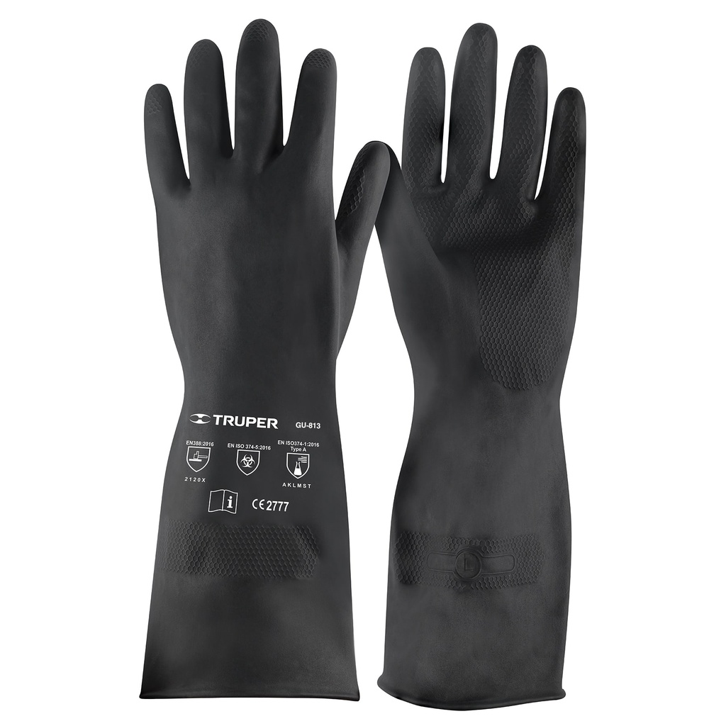 Guantes de neopreno para manejo de químicos, grandes, Truper