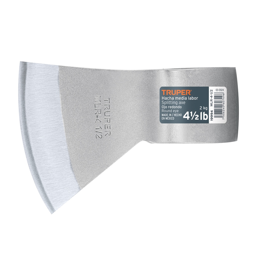 Hachas media labor, ojo redondo, cabeza 4 1/2 lb, Truper