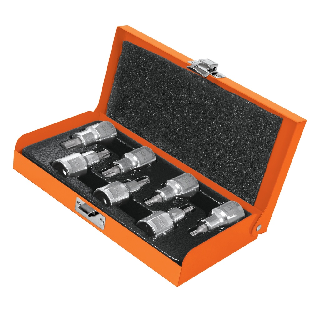 Juego dados punta Torx cuadro 1/2" de 7 piezas, Truper