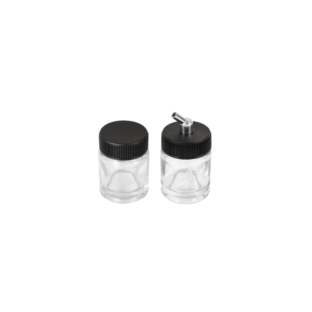 Juego de 2 vasos de 15 ml y adaptador para aerógrafo AERO-8, Truper