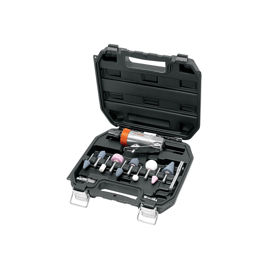 Kit de mini rectificadora 1/4" con estuche plastico, Truper