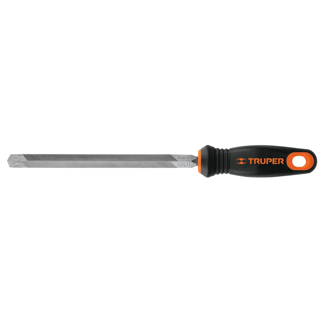 Lima con mango comfort grip, triangulo pesado 8", Truper