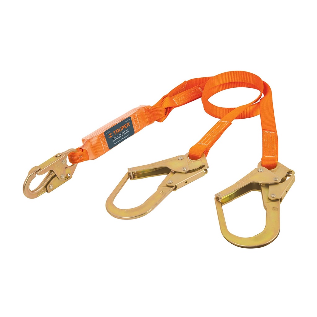 Linea de vida con absorvedor de impacto, doble brazo, gancho robusto, Truper