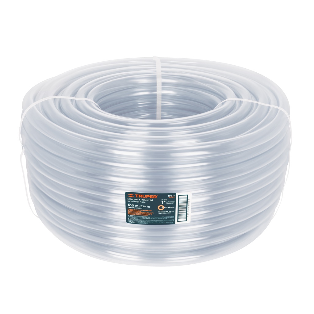 Manguera industrial rollo de 100m , diametro 1", Truper