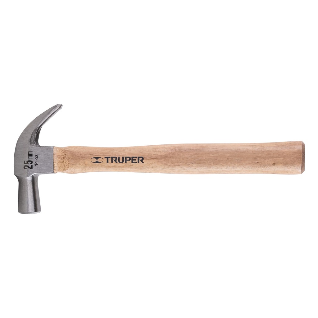 Martillo cabeza conica, pulido uña curva, mango de encino 14 oz, Truper