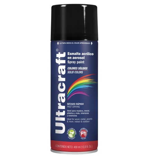 Pintura color negro mate en spray (Ultracraft), Truper