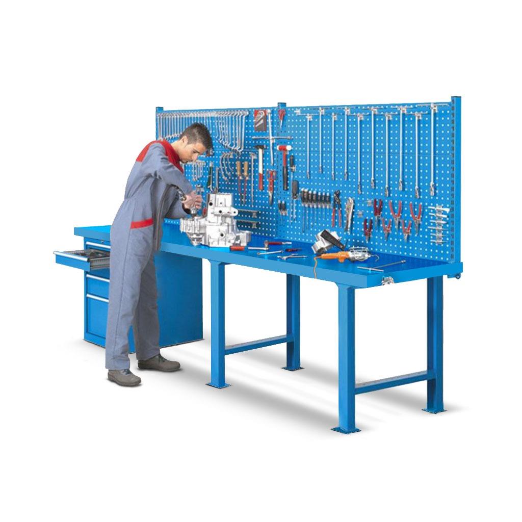 Banco Azul / estacion de trabajo 3000X800 c/accesorios, Storage Compat