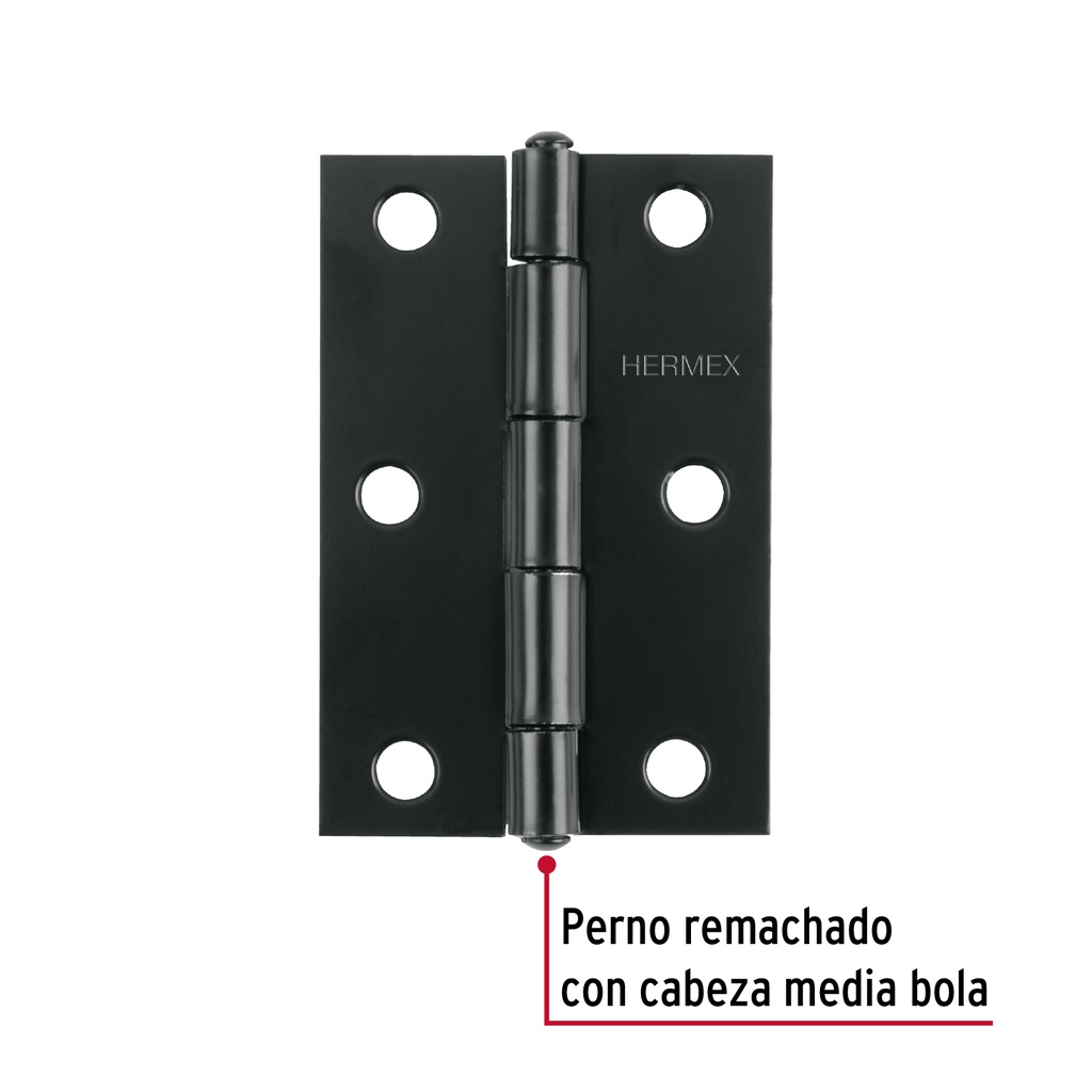 BR-306 Bisagra rectangular 3" negra, Truper Hermex