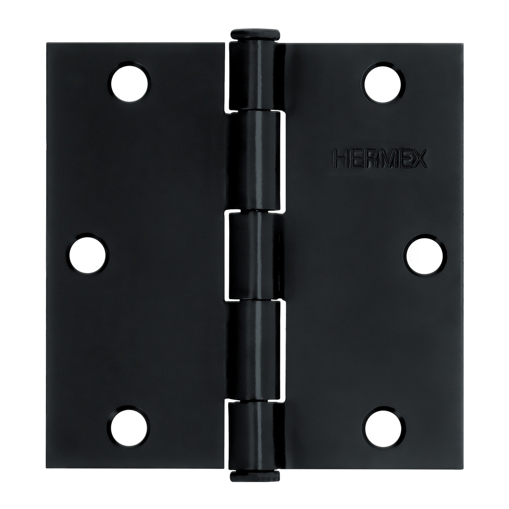 Bisagra cuadrada 3 1/2", negro mate, cabeza plana, Truper Hermex