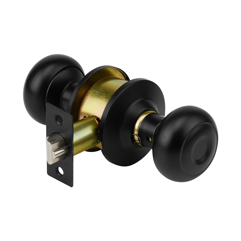 Cerradura pomo, negro, oval, entrada, Truper Hermex