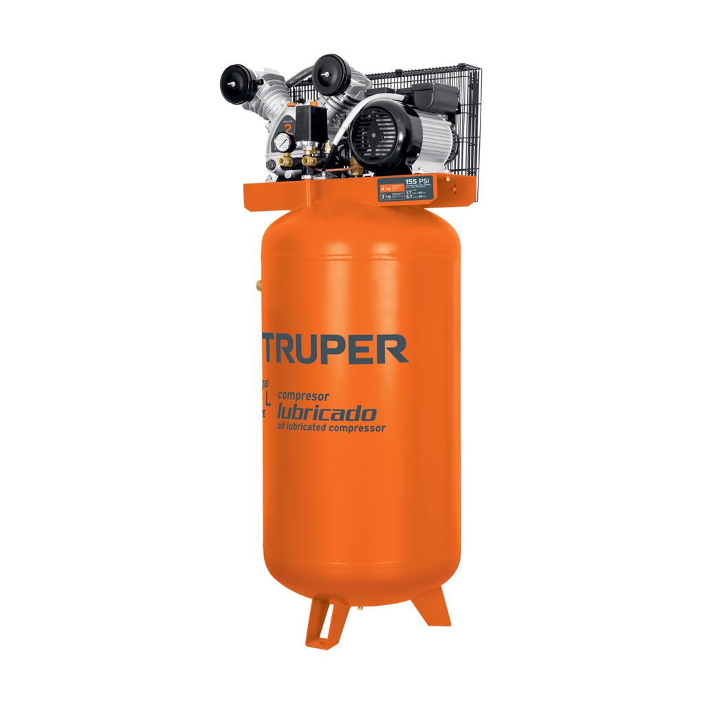 Compresor vertical 180 L, 4 HP (máx) 220 V, clavija europea, Truper