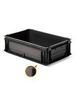 Contenedor negro - Serie Athena | 60x40x17cm M/C P/C F/C Capacidad de carga 40KG, Storage Compat
