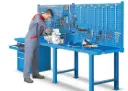 Banco Azul / estacion de trabajo 3000X800 c/accesorios, Storage Compat