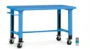 BANCO  AZUL | PIE REGULABLE DE 1500X800 CON RUEDAS, Storage Compat