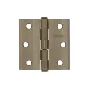 Bisagra cuadrada 2-1/2", acero latonado antiguo, plana, Hermex