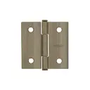 Bisagra cuadrada 2", acero latonado antiguo, plana, Hermex