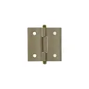 Bisagra cuadrada 2", acero latonado antiguo, redonda, Hermex