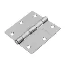 Bisagra cuadrada 3-1/2", acero cromo mate, plana, Hermex