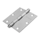 Bisagra cuadrada 3-1/2", acero cromo mate, redonda, Hermex