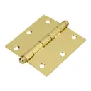 Bisagra cuadrada 3-1/2", acero latonado, redonda, Hermex