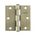 Bisagra cuadrada 3", acero latonado antiguo, plana, Hermex