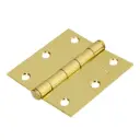 Bisagra cuadrada 3", acero latonado, plana, Hermex