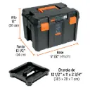 Caja para herramienta, profunda de 17"x12" (44x34x12 cm), Truper