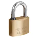 Candado de latón 60 mm arco normal, llave de puntos,blíster