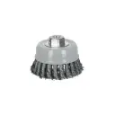 Carda de copa, alambre trenzado fino, 4", Multi rosca, Truper