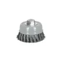 Carda de copa, alambre trenzado grueso , 4", Multi rosca, Truper