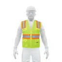Chaleco de seguridad verde max visibilidad y 6 bolsas
