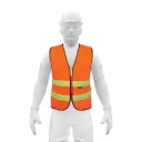 Chaleco de seguridad naranja alta visibilidad con cierre