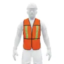 Chaleco de seguridad con cintas reflejantes, naranja, Pretul