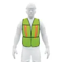 Chaleco de seguridad con cintas reflejantes, verde, Pretul