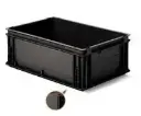 Contenedor negro - Serie Athena | 60x40x22cm M/C P/C F/C Capacidad de carga 40KG, Storage Compat