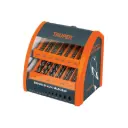 Despachador 13 compartimentos para brocas HSS con producto, Truper