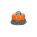 Escobilla tipo copa alambre ondulado fino, calibre 0.30 y 0.35 mm, 3" M14, Truper